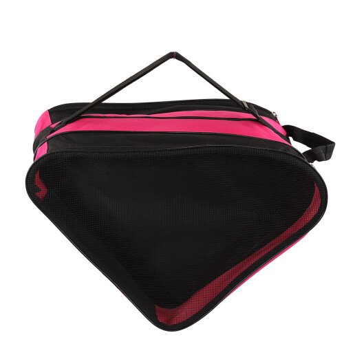 Thickened 3-Layer Triangle Waterproof Skates Bag with Adjustable Strap - Pink 2