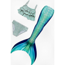 (No Fin-mariel10, 7-8 Years) 3-teiliges Meerjungfrauen-Schwimmset für Mädchen, inklusive Badeanzug und Accessoires, keine Monoflosse erforderlich
