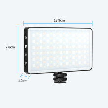 Portable RGB LED Video Light Panel 3000K-8500K Dimmable with Built-in Battery