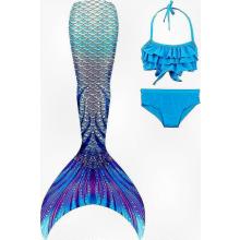 (No Fin-m33, 3-4T) 3-teiliges Meerjungfrauen-Schwimmset für Mädchen, inklusive Badeanzug und Accessoires, keine Monoflosse erforderlich