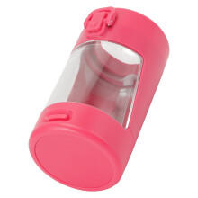 Pinke Dose mit LED-Licht, Lupe, 50-mAh-Batterie, 85 mm Höhe