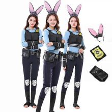 (Judy, 120) Halloween Judy Rabbit Nick Fox Anime COSPLAY Rabbit Judy Police Officer Costume Holiday Supplies