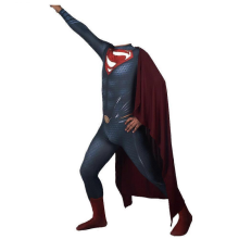 (With cloak, XS) Superman Man of Steel Superman Clark Kent Jumpsuit Halloween Cosplay Kostüm
