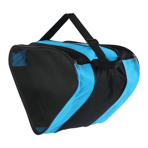 Skates Bag Thickened Waterproof 3 Layers Skate Bag with Adjustable Strap Blue