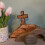 Scène de résurrection de Pâques avec croix-Pâques sept pièces 7