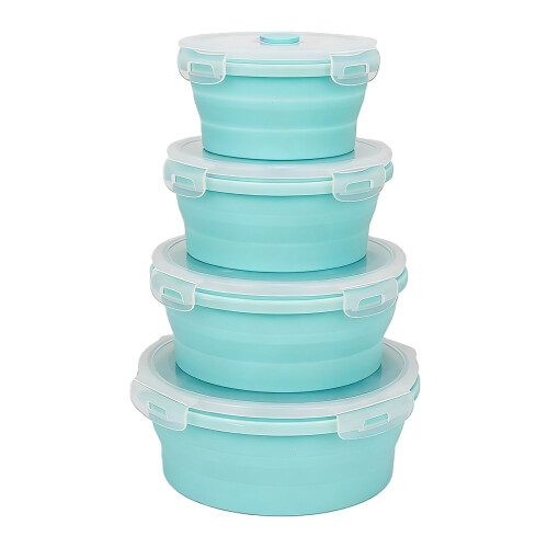 Les silicones de taille multiple-Ensemble 4 pièces bleu ciel