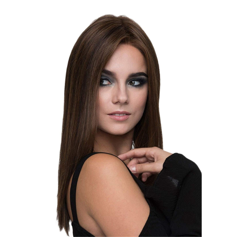 Dark Brown Synthetic Lace Front Wig for Women with Natural Hairline and Heat Resistant Fibers