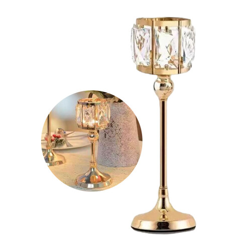 Crystal Metal Candlestick Tealight Candle Holders For-silver S 2