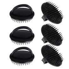 Scalp Massager Shampoo Brush with Ergonomic Palm Grip and Soft Bristles for Wet and Dry Hair, 6 Pack Black