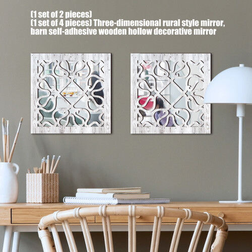 Wooden Rustics Square Wall Mirror Retro Styles-2 pack 2
