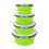 Conteneur extensible efficace de supports-Ensemble vert 4 pièces 1