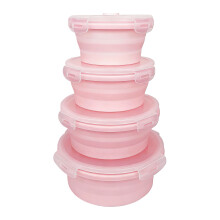 Conteneur de stockage de cuisine-Ensemble rose 4 pièces