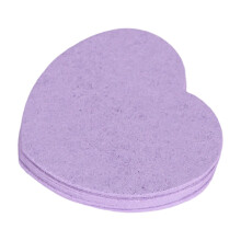 Pack Of 50 Heart Shape Bath Sponges Natural Wood Pulp-Purple