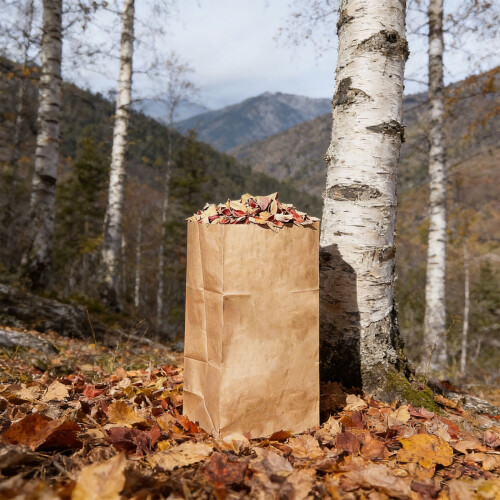 Lot de 10 sacs à feuilles en papier artisanal de- impression 2
