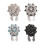 Rhinestones Alloy Button Clips Shirt-white blue diamond1 2