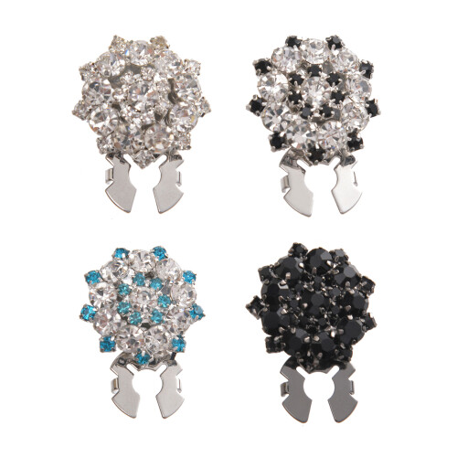 Rhinestones Alloy Button Clips Shirt-white blue diamond1 1