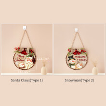 12 Inch Snowman Christmas Wooden Hanging Sign for Wall Door Decor