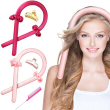 Heatless Hair Curlers Set with No Heat Curling Rod Headband for Overnight Styling on Long Hair