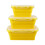 Durable Square Shape Food Carriers-Yellow three piece set 1