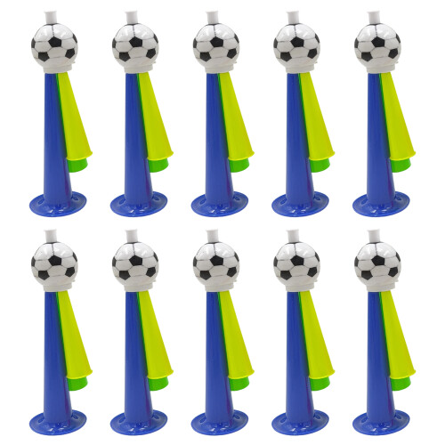 Set Of 10 Random Colored Plastic Horns Loud And Fun-L