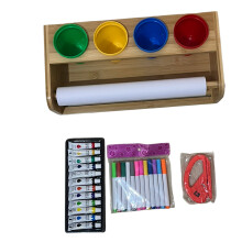 Wooden Paper Roll Dispenser Bamboos Drawing Board For-Set 2