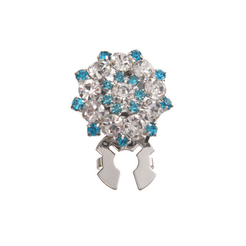Rhinestones Alloy Button Clips Shirt-white blue diamond1