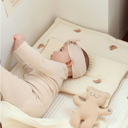 Cute Toddler Pillow Bear Pattern, Soft PP Cotton, 39x23cm 2