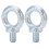 Lifting Eyebolts M20 Galvanized Carbon Steel 2PCS Deep Threaded Ring Bolts 15