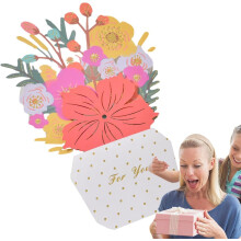 Floral Greeting Note Card - Bouquet Design Appreciation Card Kit, Colorful Note | Meaningful Greeting For Mothers Day