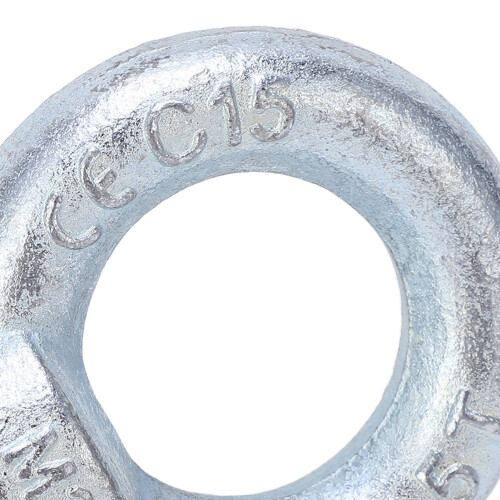 2PCS M22 Galvanized Carbon Steel Eyebolts, Deep Threaded Lifting Rings 2