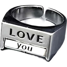 (Love) Creative Mood Control Ring, Fu*k Rotatable Spinner Ring, Anxiety Adjustable Retro Open Ring