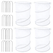 4pack Popped Up Garden Plant Meshes Covers Quick Deploy-White