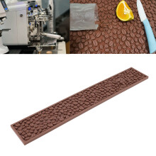 Kaffeebar-Matte PVC Silikon 60x10cm Rutschfest hitzebeständig ablaufend Braun
