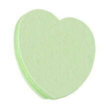 50X Heart Face Sponges Gentle Wood Pulp For Daily Skin-Green