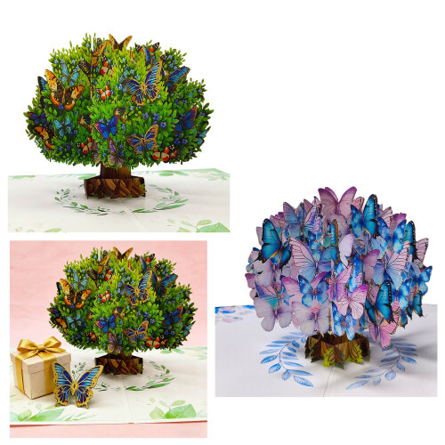 Quality 3D Layering Greeting Card With-butterfly green 2