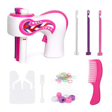 Automatic Hair Braider with 360 Rotation and AntiSnag Sensor, Quick Twist Styling Tool for Girls Pink