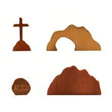 Easter Resurrection Scene with Crosses-Easter new four piec