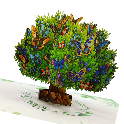 Quality 3D Layering Greeting Card With-butterfly green