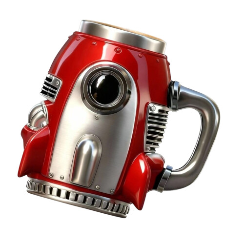 Artistic Resin Mug with Rockets Shape Funny Space Theme Double
