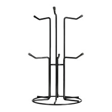 Strong Metal Coffee Mug Organizer Features 6 Spacious-Black