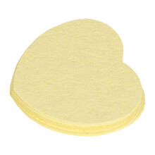Pack Of 50 Heart Shape Bath Sponges Natural Wood Pulp-Beig