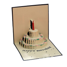 Beautiful Popup Cake Card Gold Foils Greeting Card Ideal For-4