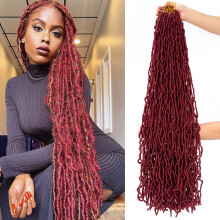 36 Inch Soft Locs Crochet Hair for Black Women, Pre Looped Distressed Faux Locs Extensions 3Pack #BUG