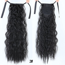 Ponytail Hair Extension Long Kinky Curly Heat Resistant Synthetic Drawstring Claw Clip Hairpiece 22'