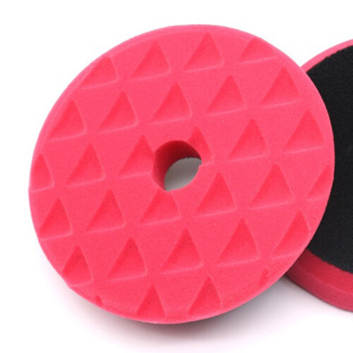 6in Red Car Polishing Pad Sponge Buffing Drill Adapter Triangle Disk