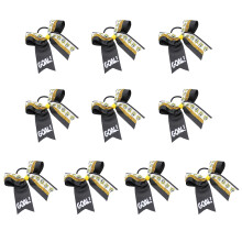 10PCS Sport Fabric Hair Bowknots Supporter Hair-Gold