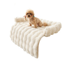 Chien chiot épaissir lit fourrure épaisse couverture-Blanc A