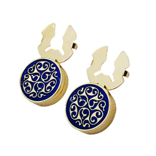 Crystals Studded Copper Cufflinks Designs For Professional-gold