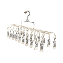 Stainless Steel Garment Rack 20 Windproof Clip For Sock-White