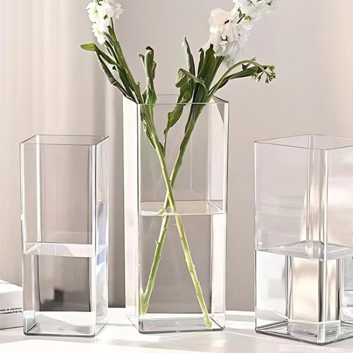 Clear Acrylic Flower Vases None Breakable Plastic Vases-10x20cm 1